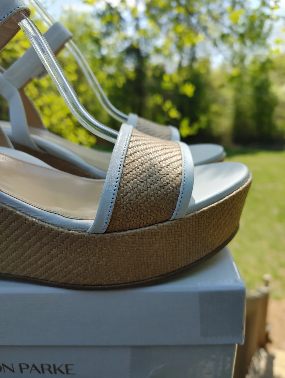 Marion Parke Imogen Wedge Sandals, White 38.5 - Picture 6 of 16